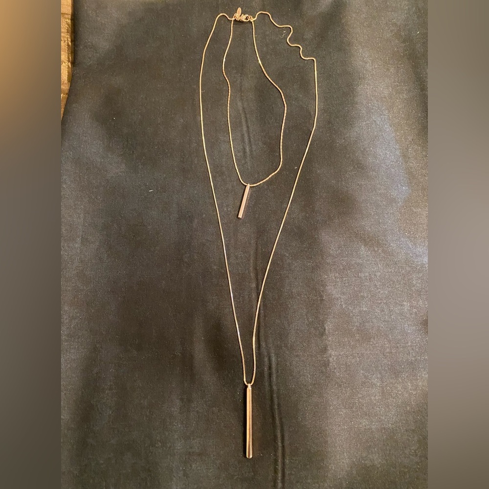 Express Rose Gold 2 row layered necklace